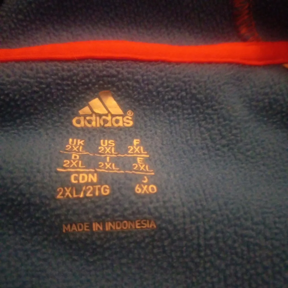 Adidas Hoodie Turquoise Green And Red XXL Logo 2XL Three Stripes